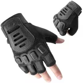 Черные тактические перчатки без пальцев Zag-2 half finger Black