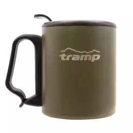 Термокружка с поилкою и защелкой 350мл Tramp Olive