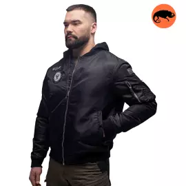 Куртка MA-1 hooded light Black, Размер: 52-54 (L)