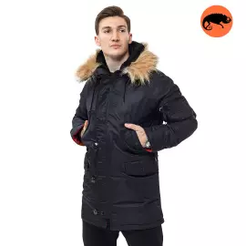 Куртка Аляска мужская зимняя Slim Fit N-3B Black, Размер: 40-42 (XS)