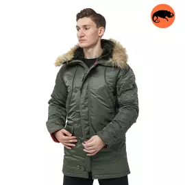 Мужская куртка Аляска Slim Fit N-3B Olive, Размер: 44-46 (S)