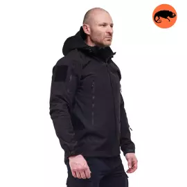 Тактическая куртка Soft Shell Spartan Police Black черная с капюшоном, Размер: 40-42 (XS)