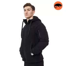 Мужская черная флисовая кофта с капюшоном Viking Black, Размер: 44-46 (S)
