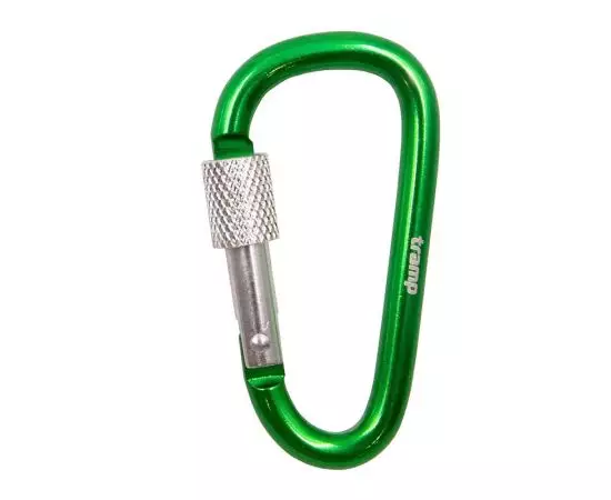 Карабин алюминиевый сувенирный Tramp 7 см с муфтой green