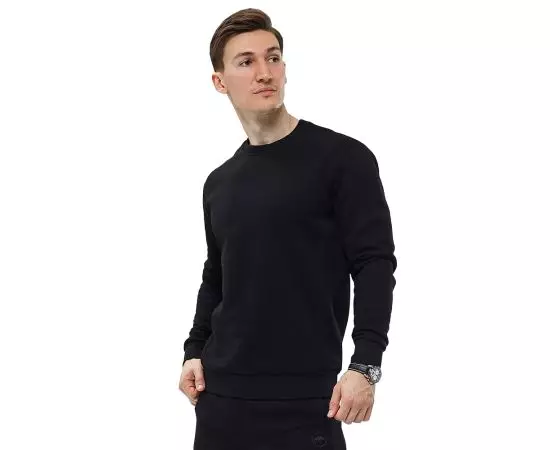 Чорний світшот чоловічий Warm Black, Розмір: 52-54 (L)