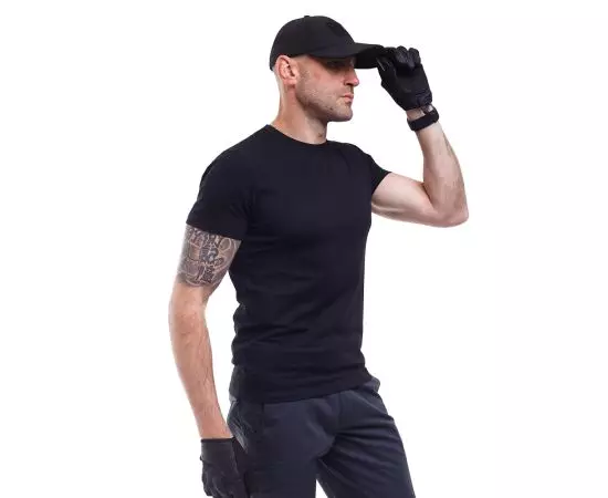 Футболка чоловіча чорна Jersey Black, Розмір: 62-60 (XXL)