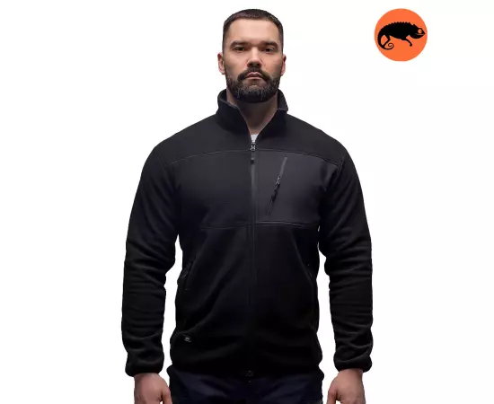 Демисезонная мужская кофта флисовая черная Stratus Black, Размер: 64-66 (XXXL)