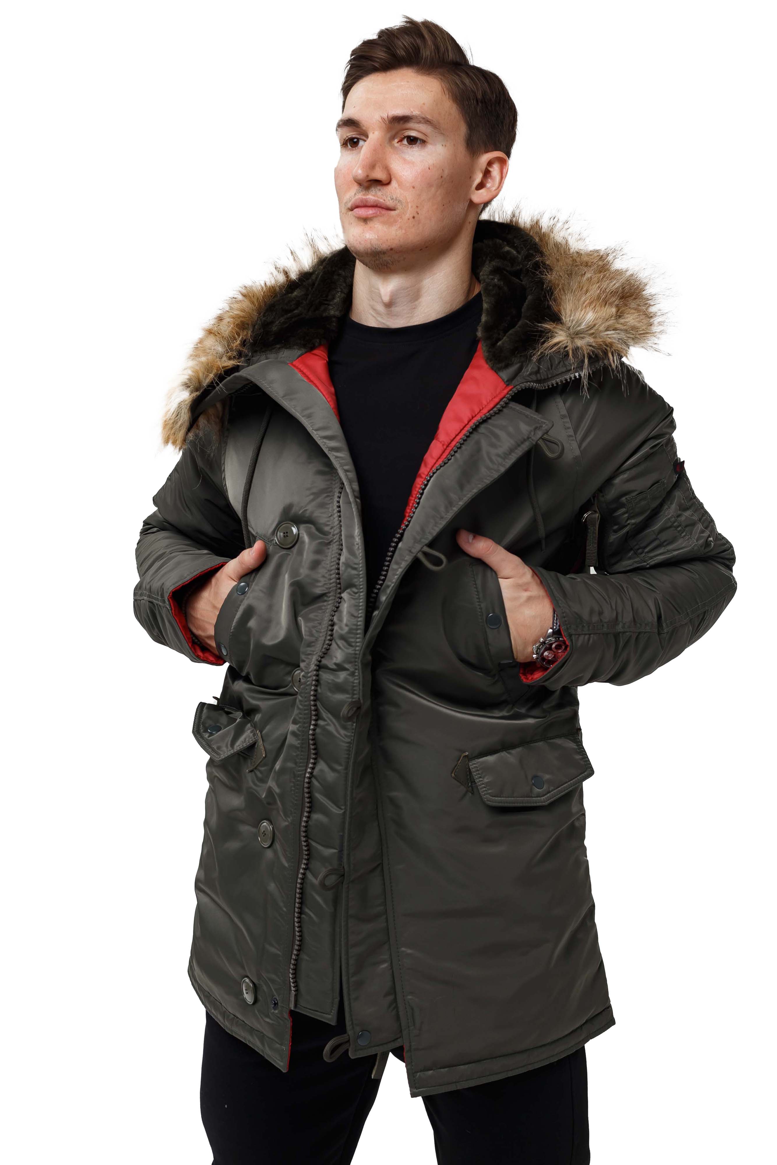 Чоловіча куртка Аляска Slim Fit N-3B Olive купити в Україні, ціна
