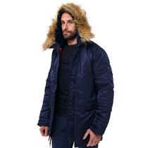 Чоловіча куртка Аляска синя Slim Fit N-3B Navy, Розмір: 44-46 (S)