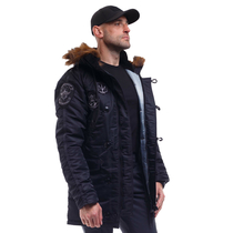Зимняя куртка Аляска мужская черная N-3B Top Gun Black, Размер: 60-62 (XXL)