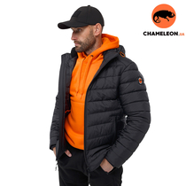 Чорна стьобана куртка чоловіча з капюшоном Proxima Black, Розмір: 48-50 (M)