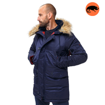 Чоловіча куртка Аляска синя Slim Fit N-3B Navy, Розмір: 44-46 (S)