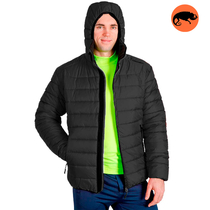 Стеганая куртка мужская с капюшоном Maximus Black черная, Размер: 56-58 (XL)