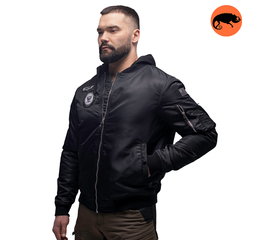 Куртка MA-1 hooded light Black, Розмір: 62-60 (XXL)