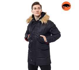 Куртка Аляска чоловіча зимова Slim Fit N-3B Black, Розмір: 48-50 (M)