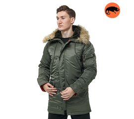 Мужская куртка Аляска Slim Fit N-3B Olive, Размер: 56-58 (XL)