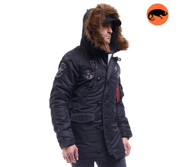Зимняя куртка Аляска мужская черная N-3B Top Gun Black, Размер: 48-50 (M)