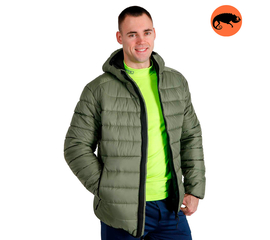 Чоловіча стьобана куртка з капюшоном Maximus Olive, Розмір: 52-54 (L)