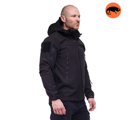Тактична куртка Soft Shell Spartan Police Black чорна з капюшоном, Розмір: 44-46 (S)