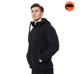 Мужская черная флисовая кофта с капюшоном Viking Black, Размер: 48-50 (M)