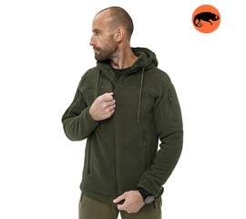 Чоловіча флісова кофта з капюшоном Viking olive, Розмір: 52-54 (L)