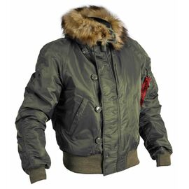 Коротка зимова куртка чоловіча N-2B Slim Olive бомбер, Розмір: 44-46 (S)