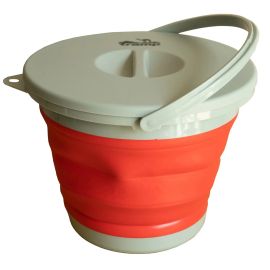 Ведро Tramp складное силиконовое с крышкой 5 л Red