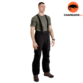 Зимние мужские черные брюки с подтяжками Mont Blanc Gen 2 Black, Размер брюк / рост: 48-50/170-176