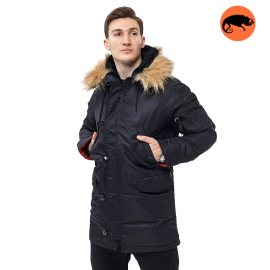 Куртка Аляска чоловіча зимова Slim Fit N-3B Black, Розмір: 40-42 (XS)