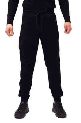 Чорні спортивні штани чоловічі теплі Sporter Black, Розмір брюк: 44-46/176