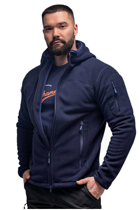 Мужская флисовая кофта с капюшоном Viking Navy, Размер: 40-42 (XS)