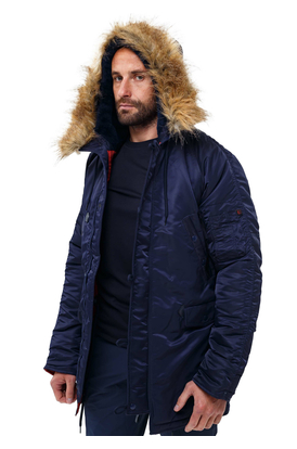 Мужская куртка Аляска синяя Slim Fit N-3B Navy, Размер: 44-46 (S)