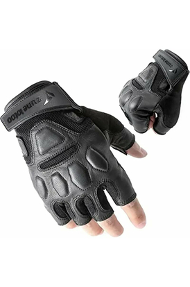 Спортивні рукавички тактичні з відкритими пальцями чорні купити Україна