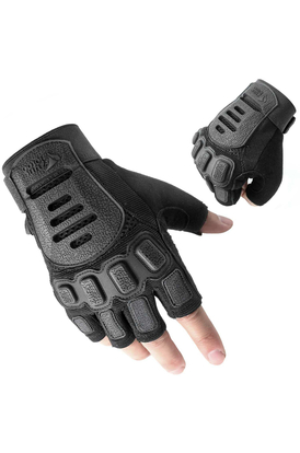 Черные тактические перчатки беспалые Zag-2 half finger Black, Размер: M