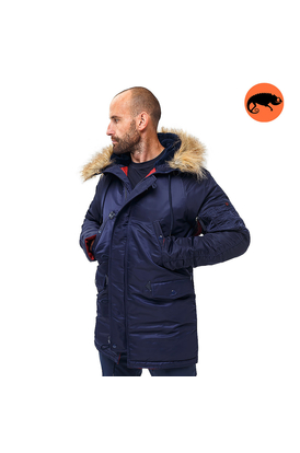 Чоловіча куртка Аляска синя Slim Fit N-3B Navy, Розмір: 44-46 (S)