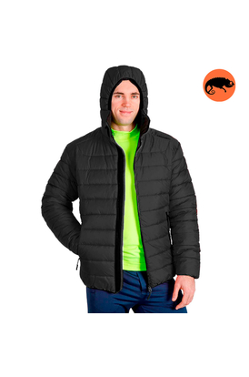 Стьобана куртка чоловіча з капюшоном Maximus Black чорна, Розмір: 44-46 (S)