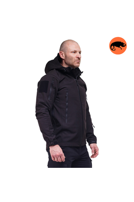 Тактическая куртка Soft Shell Spartan Police Black черная с капюшоном, Размер: 40-42 (XS)