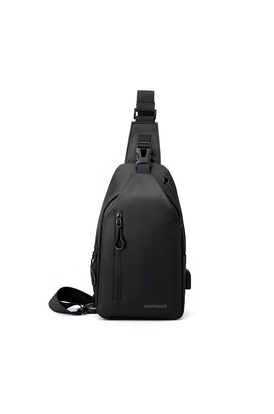 Сумка плечова с USB-портом водонепроникна Black