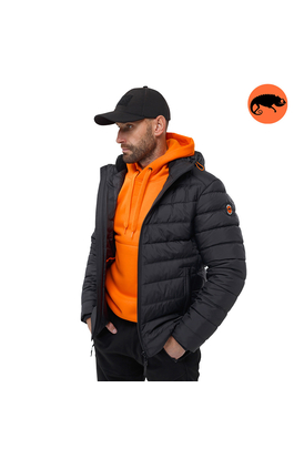 Черная стеганая куртка мужская с капюшоном Proxima Black, Размер: 44-46 (S)