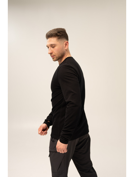 Чоловіча чорна футболка з довгим рукавом - лонгслів LongSleeve Black, Розмір: 40-42 (XS), зображення 3