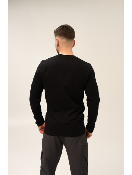 Чоловіча чорна футболка з довгим рукавом - лонгслів LongSleeve Black, Розмір: 40-42 (XS), зображення 5