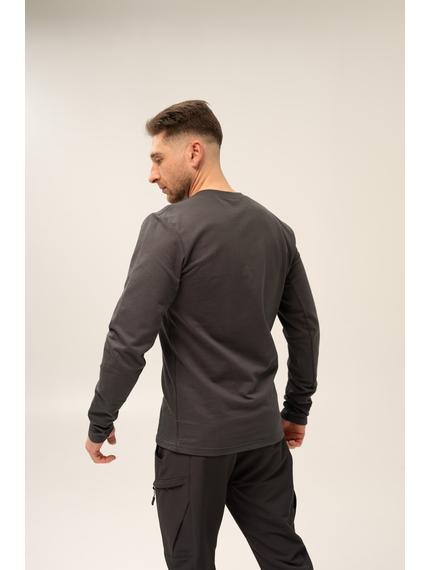 Серая Футболка Лонгслив Мужской Long Sleeve Gray, Размер: 40-42 (XS), фото 4