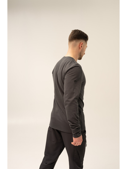 Серая Футболка Лонгслив Мужской Long Sleeve Gray, Размер: 40-42 (XS), фото 3