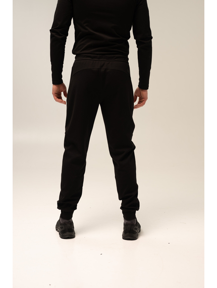 Чорні спортивні штани чоловічі теплі Sporter Black, Розмір брюк: 44-46/176, зображення 4