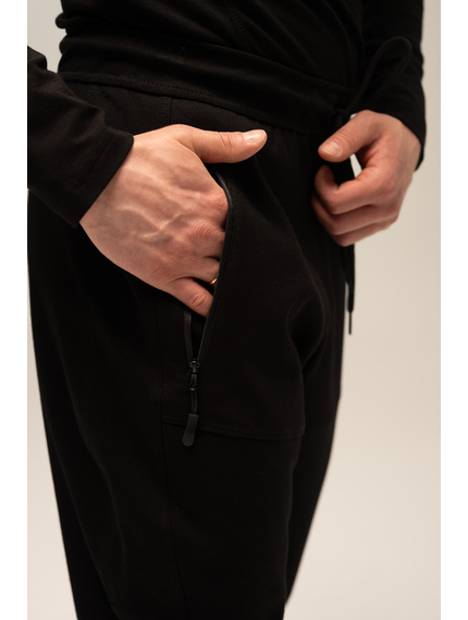 Чорні спортивні штани чоловічі теплі Sporter Black, Розмір брюк: 44-46/176, зображення 5