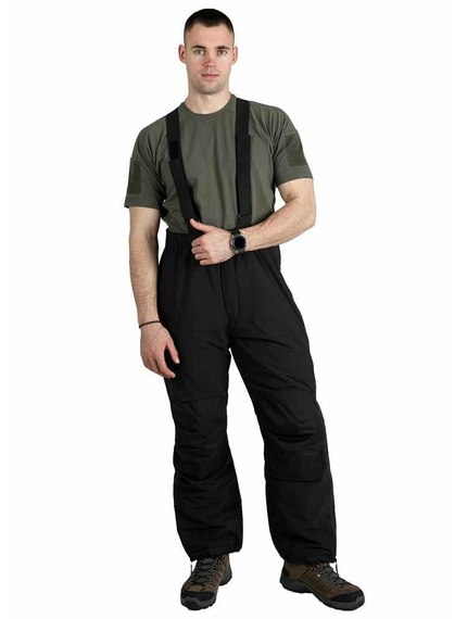 Зимние мужские черные брюки с подтяжками Mont Blanc Gen 2 Black, Размер брюк / рост: 52-54/182-188, фото 6