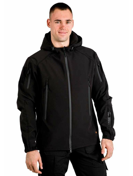 Тактична куртка Soft Shell Spartan Police Black чорна з капюшоном, Розмір: 44-46 (S), зображення 12