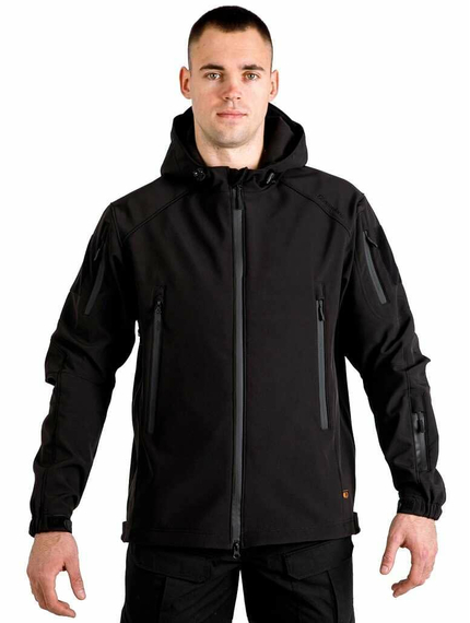 Тактична куртка Soft Shell Spartan Police Black чорна з капюшоном, Розмір: 44-46 (S), зображення 14