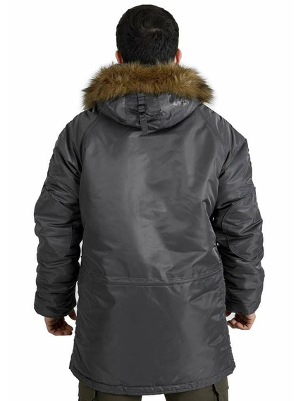 Сіра чоловіча куртка Аляска Slim Fit N-3B Gray подовжена, Розмір: 62-60 (XXL), зображення 10