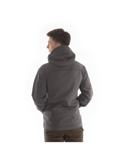 Мужская серая куртка Soft Shell софтшелл демисезонная Wolf Grey, Размер: 52-54 (L), фото 14